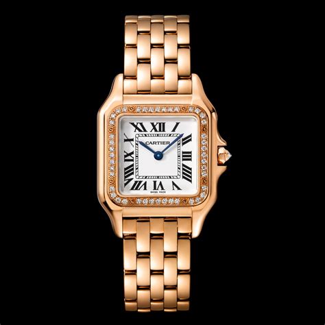 cartier rose gold diamond watch